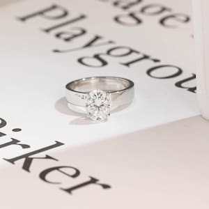 Solid Gold Oval Cut Moissanite Engagement Ring, 4mm Wide Band Promise Ring, Proposal Ring, Anniversary & Birthday Gift for Women, Her, Wife