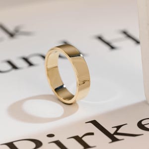 Vigselring i massivt guld, 5 mm, slät för män, RS-0506-SJ-B