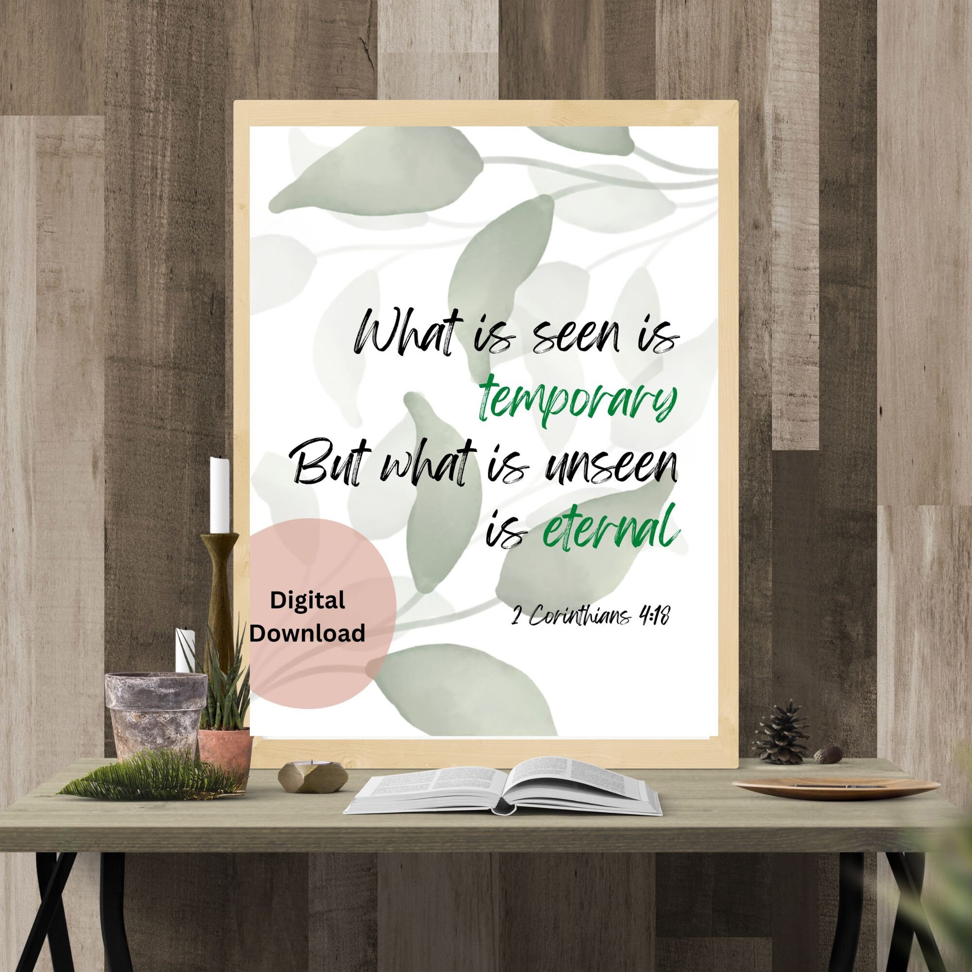 2 Corinthians 4:18 Bible Verse Printable Bible Quote Wall Art Digital ...