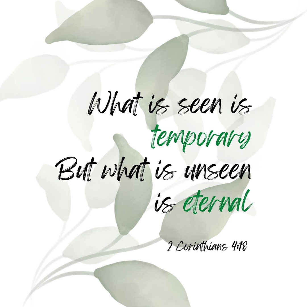 2 Corinthians 4:18 Bible Verse Printable Bible Quote Wall Art Digital ...