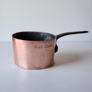 Antique copper pot D H & M Co New York Metropolitan Club sauce pan