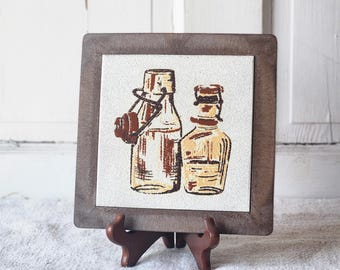 Italian tile trivet vintage kitchen wall decor Made in Italy