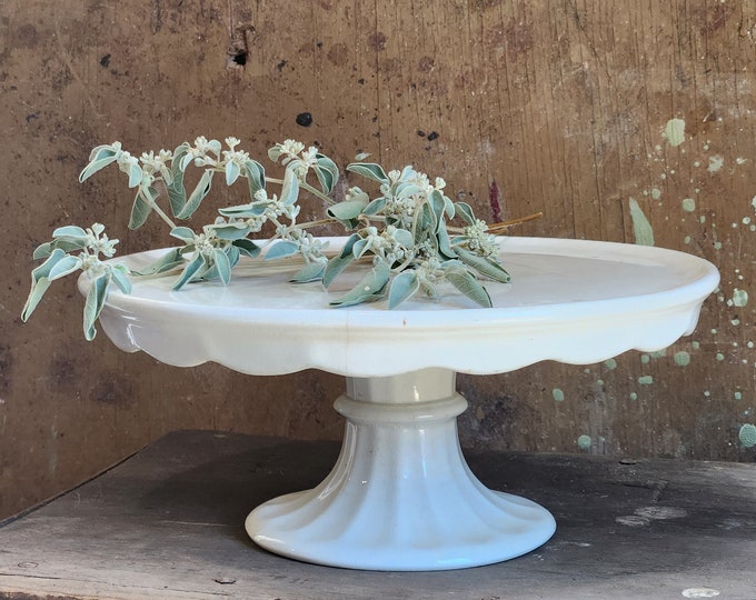 Antique Ironstone Cake Stand Pedestal Etsy