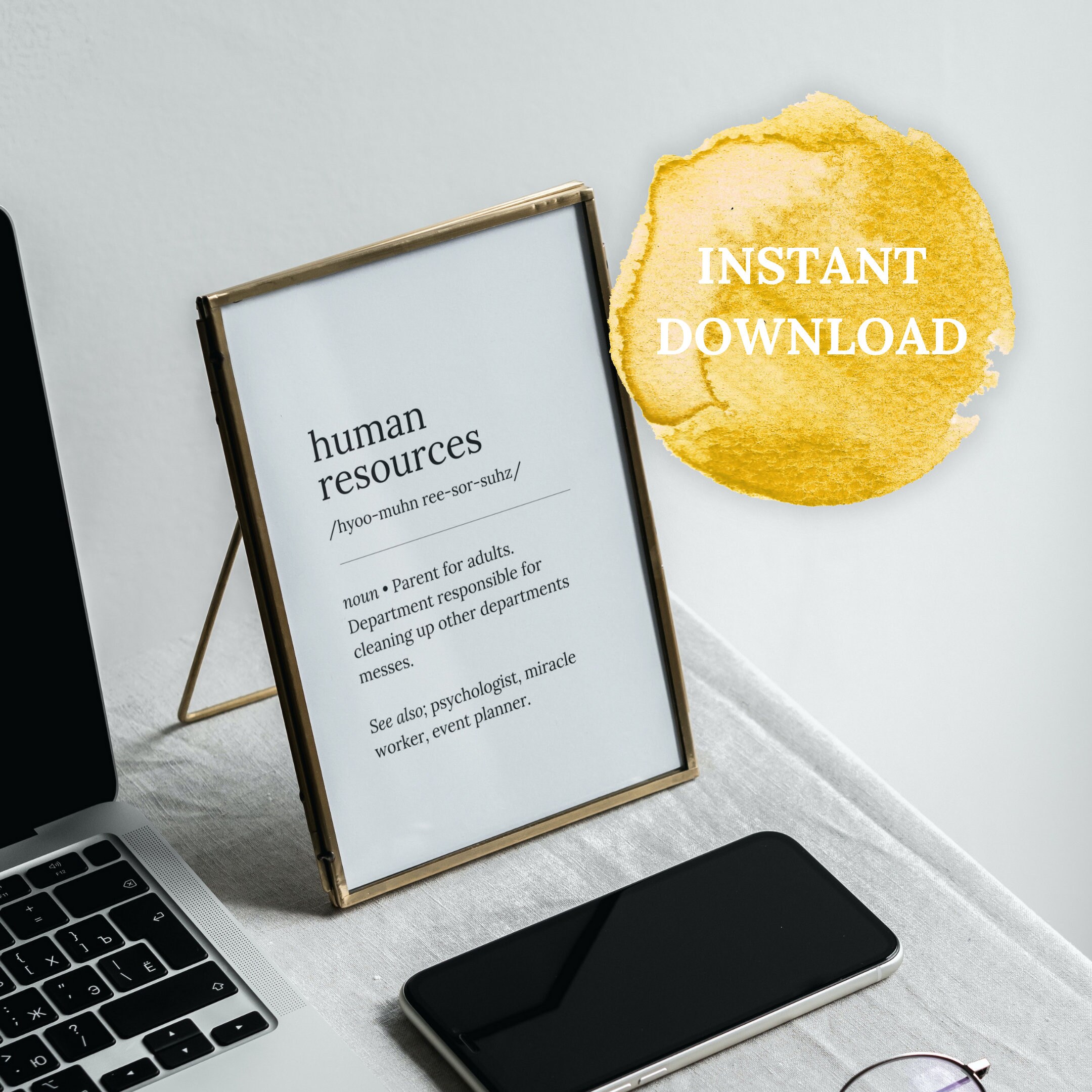 HR Definition Print | HR Wall Art | Human Resources Definition | Hr ...