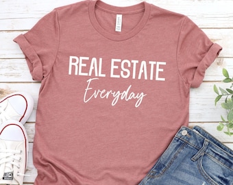 Chemise d'agent immobilier, chemises immobilières, cadeau d'agent immobilier, chemise de courtier immobilier, vie immobilière, T-shirts immobiliers