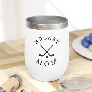 Hockey Mom Tumbler - Travel Mug For Hockey Mom - Hockey Mom Wine Tumbler, Hockey Mom Christmas Gift - Stainless Steel Tumbler For Hockey Mom