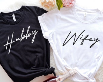 Wifey Hubby Shirt, Matching Couple Shirts, Wife Husband Shirts, Wedding Gift, Wifey Tshirt