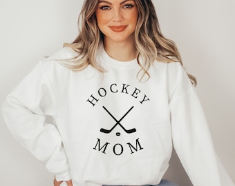 Hockeymamma-tröja, hockeymamma-tröja, hockeymamma-tröja, stolt hockeymamma-tröja, mamma-hockeytröja med rund hals, hockeymatchdagströja