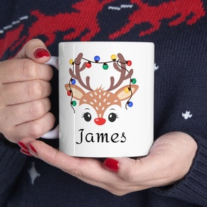 Personalised Kids Christmas Mug, Hot Chocolate Mug, Christmas Gift For Boy and Girl, Christmas Eve Mug, Kid Christmas Gift, Hot Cocoa Mug