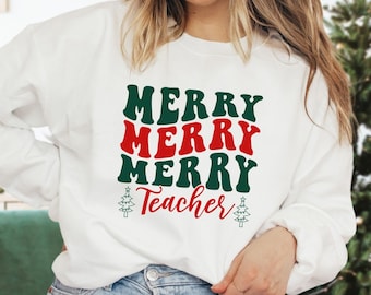 Leraar Kerstshirt, Vrolijke Leraar, Leraar Vakantie Shirt, Leraar Kerst Sweatshirt, Leraar Vakantie Trui, Kerst Leraar Cadeau