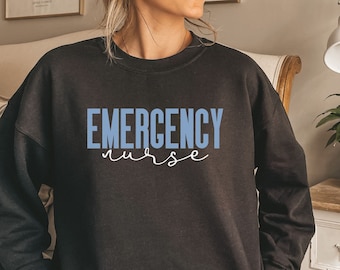 Sudadera de enfermera de urgencias, regalo de Navidad para enfermera de urgencias, sudadera para departamento de urgencias, sudadera de enfermera de urgencias, suéter de enfermera de urgencias