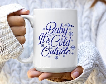 Taza de Navidad, taza de café de invierno, taza de copo de nieve, regalos de Nochebuena, taza de vacaciones, taza de chocolate caliente, tazas de café de Navidad, regalo de Navidad