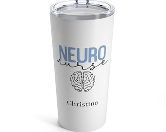 Regalo de enfermera neuro, vaso de viaje personalizado de enfermera neuro 20 oz, regalo personalizado de enfermera neuro, copa de enfermera neuro, regalos de enfermera de neurociencia