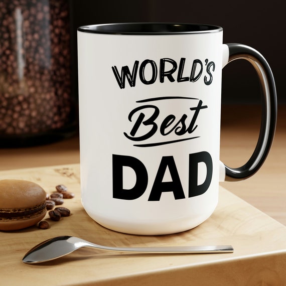 World's Best Dad 15oz Ceramic Mug – Personalised Father's Day Gift, UK Made