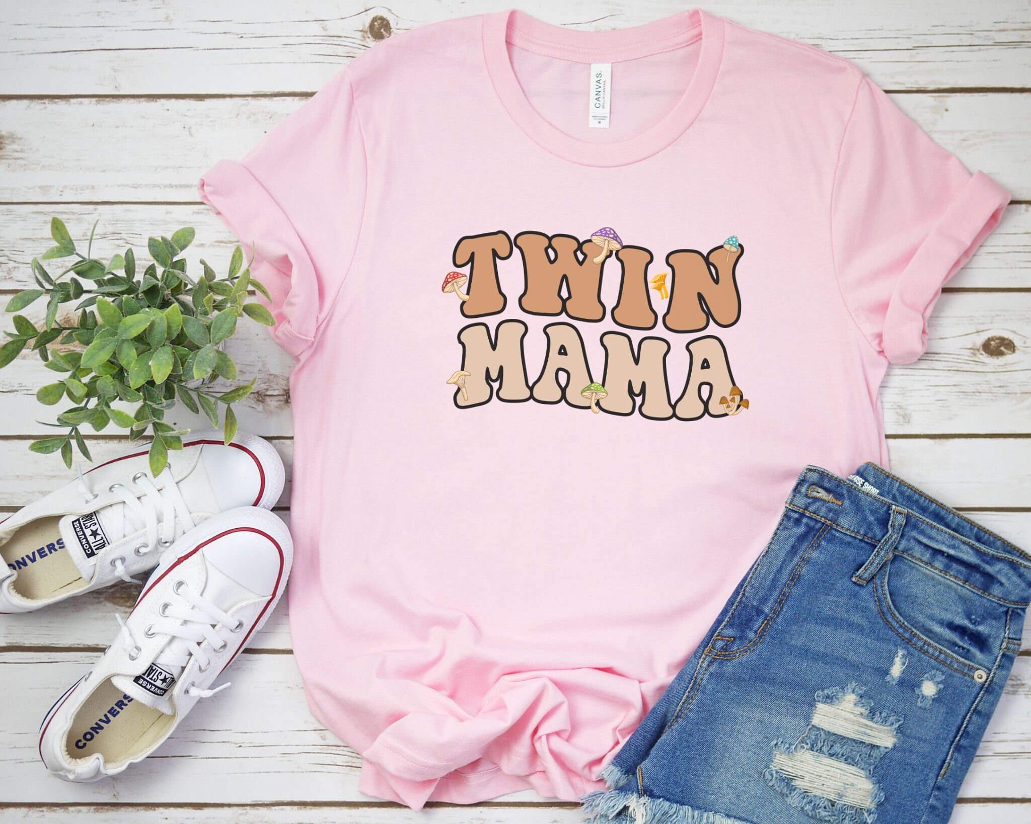 Retro Twin Mama Shirt, Twin Mom Mother's Day Gift, Mom of Twins