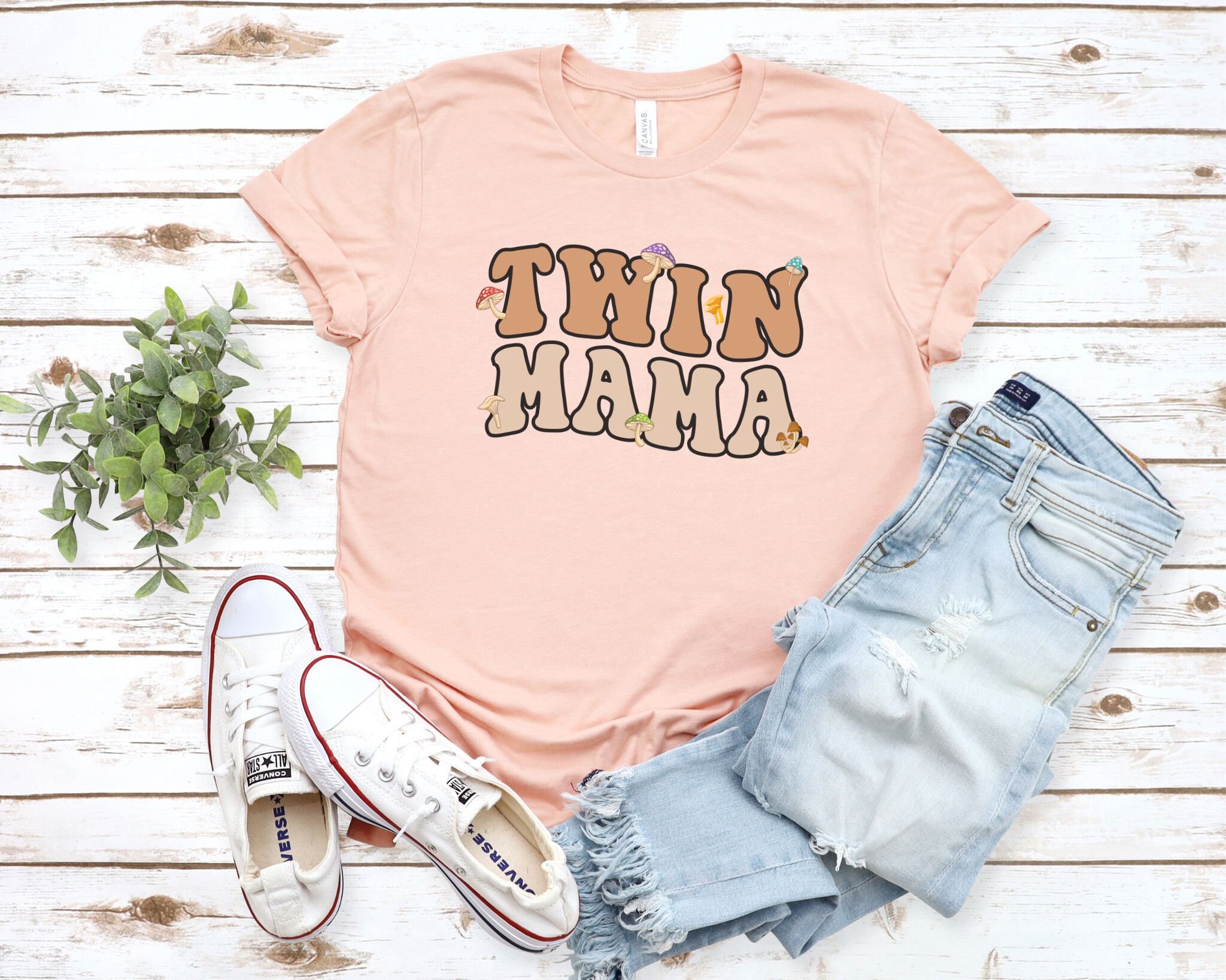 Retro Twin Mama Shirt, Twin Mom Mother's Day Gift, Mom of Twins