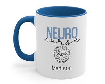 Regalo de enfermera neuro, taza personalizada de enfermera neuro, regalo de enfermera de neurociencia, regalo de posgrado de enfermera neuro, regalo de enfermera de neurología, taza de café de enfermera neuro