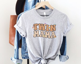 健康・医学 twin mama Retro Twin Mama Shirt, Twin Mom Mother's Day Gift, Mom of Twins