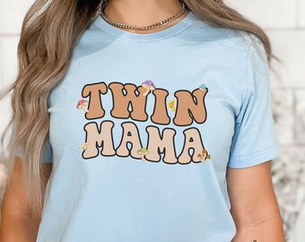 健康・医学 twin mama Retro Twin Mama Shirt, Twin Mom Mother's Day Gift, Mom of Twins
