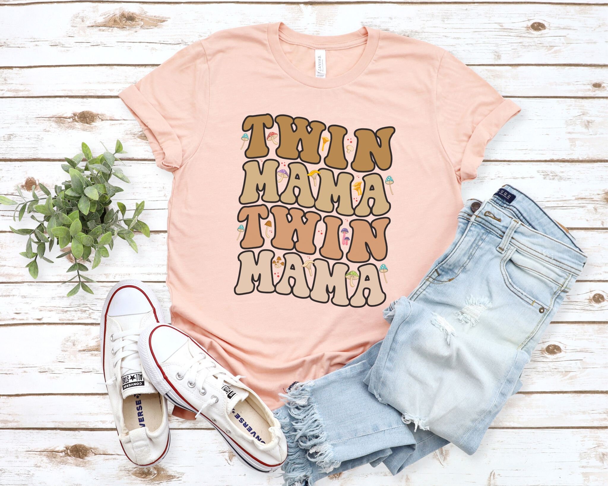 Retro Twin Mama Shirt, Twin Mom Shirt, Mom of Twins Tshirt