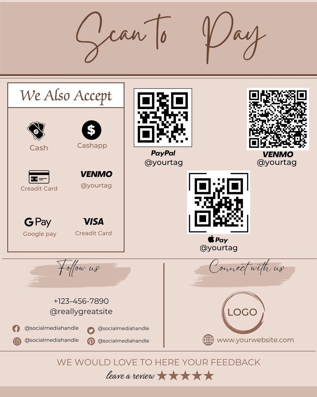 Editable Scan to Pay Temple With Different Payment Option QR - Etsy