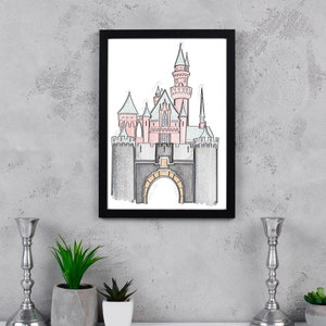 Disneyland Castle Digital Print| Sleeping beauty Castle| Disneyland Digital Print| Disneyland Digital Art| Instant Download!