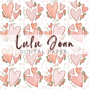 Floral Heart Seamless Pattern | Repeating Pattern |Valentine Pattern
