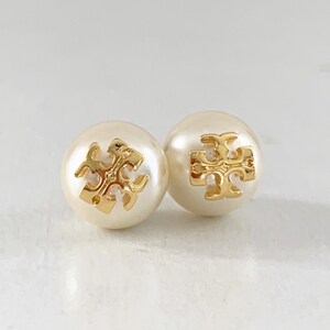 NWOT Tory Burch Crystal Pearl Stud Earring