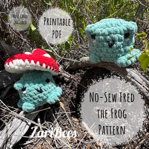 Crochet Pattern: Fred The Frog - No Sew Pattern - Printable PDF - Note Cards Included