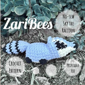 Crochet Pattern: No-Sew Raccoon - Printable PDF - Digital Download - Beginner Pattern