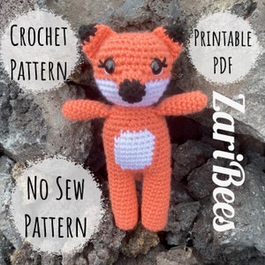 Crochet Pattern: No Sew Friendly Fox - Digital Pattern - Printable PDF - Advanced Beginner Amigurumi