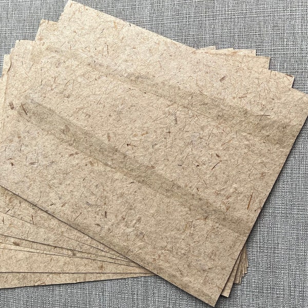 Handmade Paper, Handmade Guinea Grass & Banana Paper, Handmade Pattern Paper, Eco Friendly, Letter Size Paper, Natural Color, 10 Paper Pack