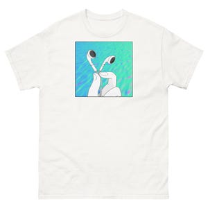 Vaporwave Aesthetic T-Shirt with Headphones and Trippy Water Background, Retro 80s Streetwear Tee, Vintage Cyberpunk Music Unisex Tee