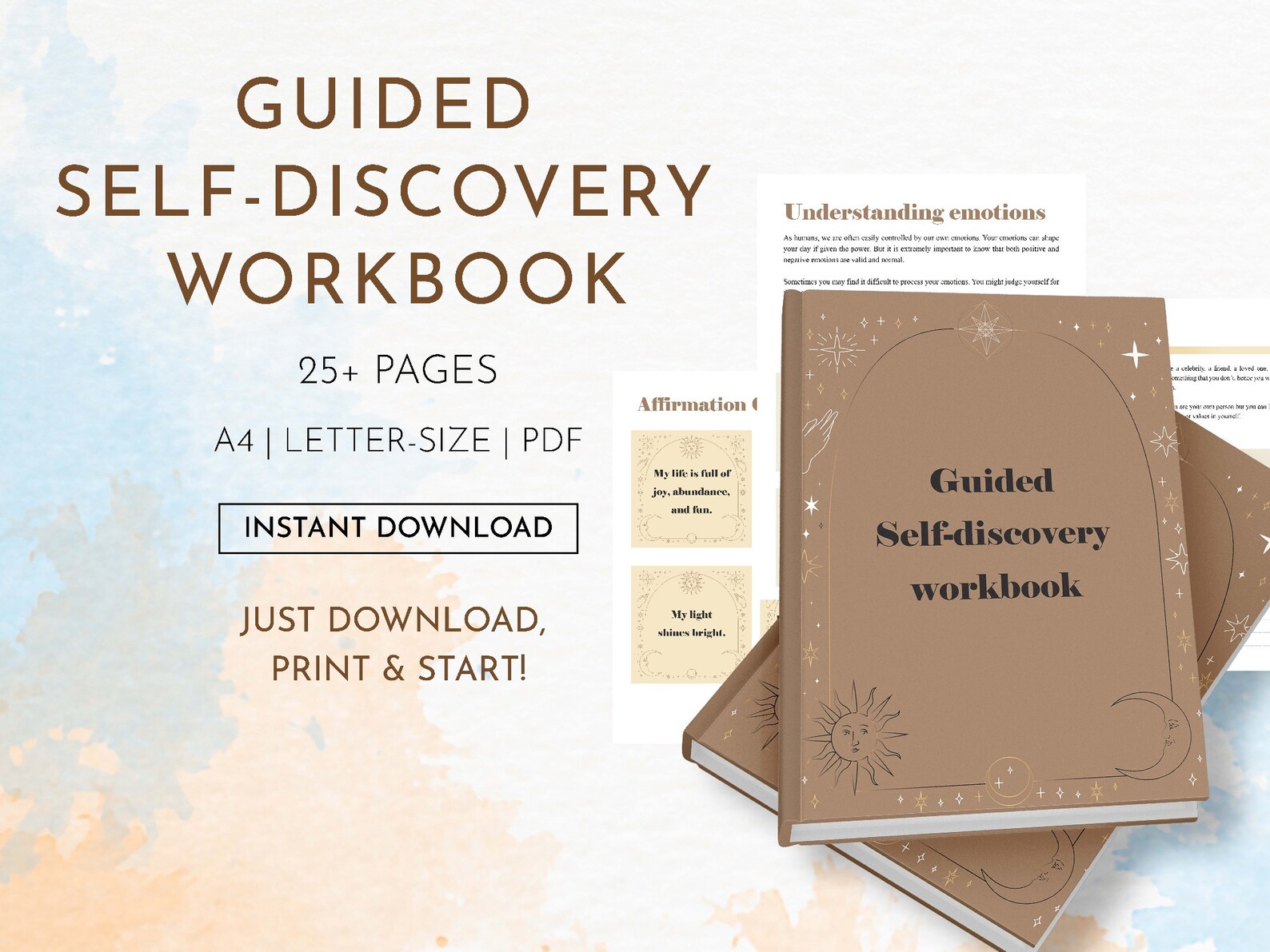 Guided Selfdiscovery Workbook PDF Printable Selflove Etsy