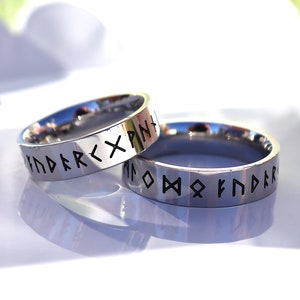 Silver Norse Runes Ring, Viking Ring, Nordic Runes, Norse Mythology Ring, God of War, Odin Ring, Mens Norse Ring, Mens Steel Ring