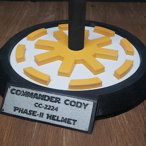 Commander Cody Helmet Stand | Plaque | Republic Cog | 3D Printed