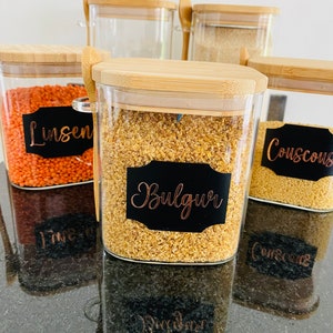 Labeling for jars, label, personalized stickers, vinyl foil decoration, label for storage jars, storage jars, stickers, vinyl