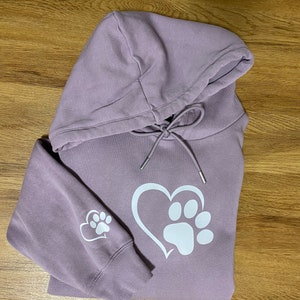 Imagen termoadhesiva con pata y corazón, camiseta, jersey, bricolaje, film termoadhesivo, film flex, IMAGEN IRON-ON diseño camiseta, aplicación termoadhesiva, perro, gamba, regalo