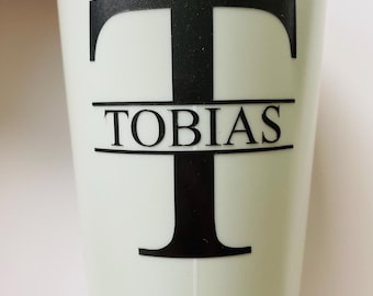 Monogram, Personalized Initials, Lettering, Name Sticker made of vinyl film, Letter, Sticker, Name Sticker Vinyl, Unique