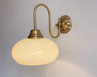 Vintage Flower base Retro Bauhaus Glass Wall Sconce Bedroom Bedside Living Room Wall lamp antique light