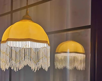 Vintage Tassel Pendant Light Decorative Lights LuxuryTassel Lampshade Romantic Tassel Chandelier glass Pendant Lights,Modern Decor Lamp