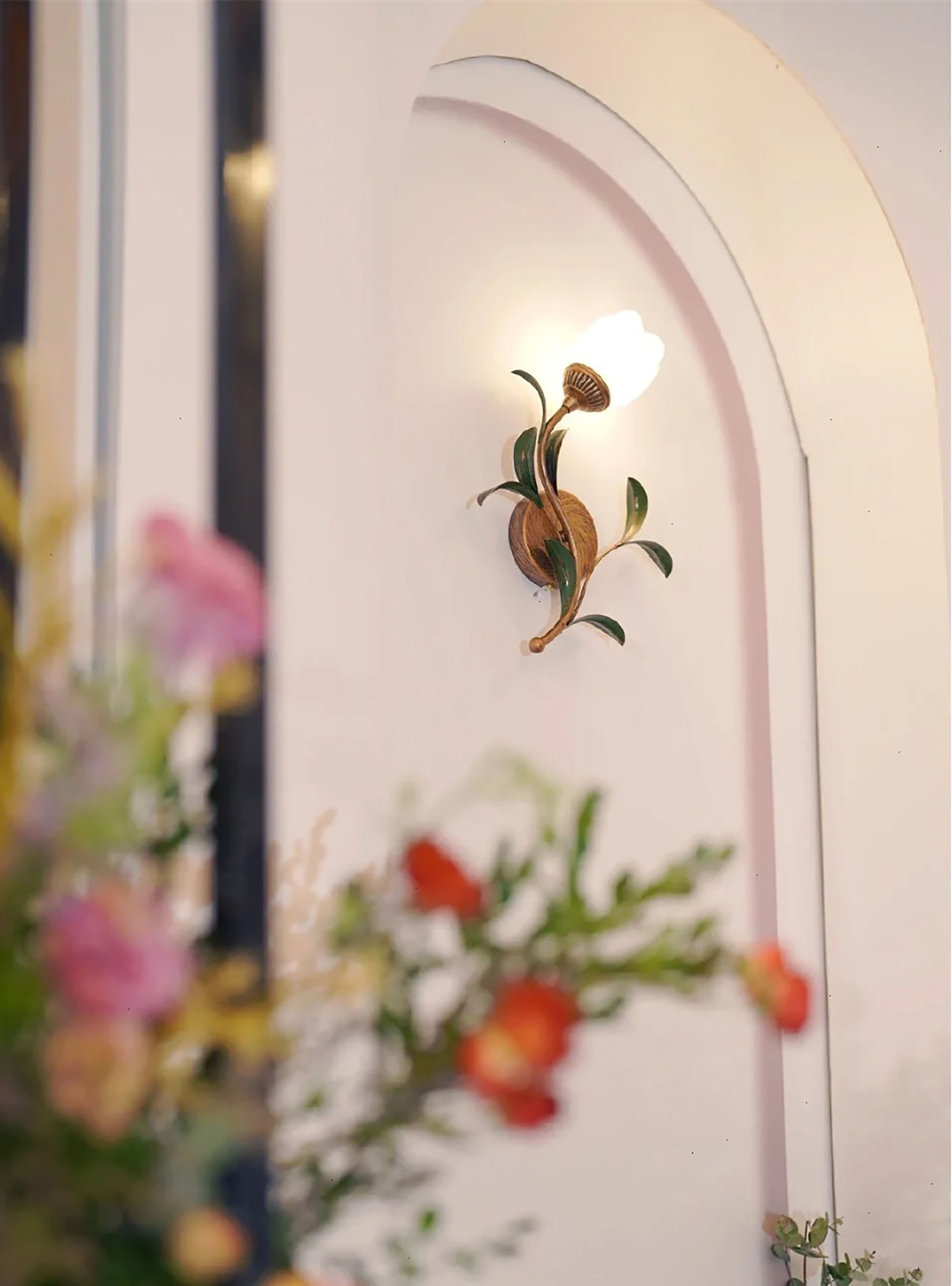Flower wall sale sconces