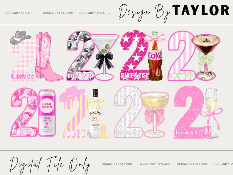 Letrero personalizado para cumpleaños número 21 - SOLO ARCHIVO DIGITAL imagen 1