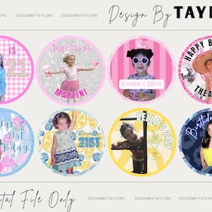 Personalized 21st Birthday Stickers – Custom Party Favors, Labels & Decor- DIGITAL FILE ONLY