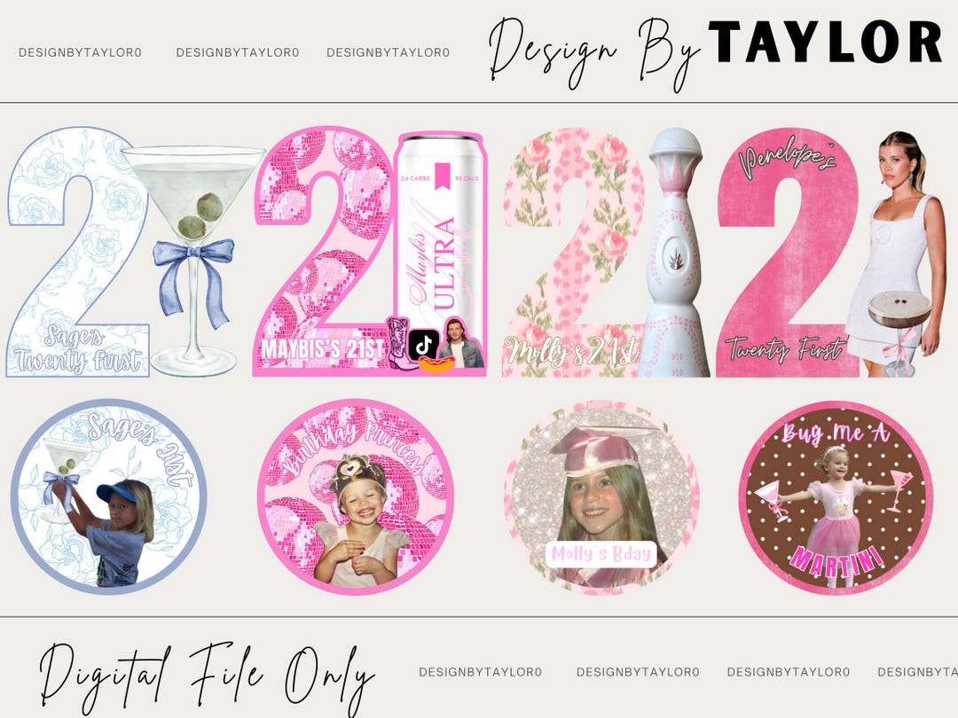 Customized 21st Birthday Sign & Sticker- DIGITAL FILES ONLY - Etsy