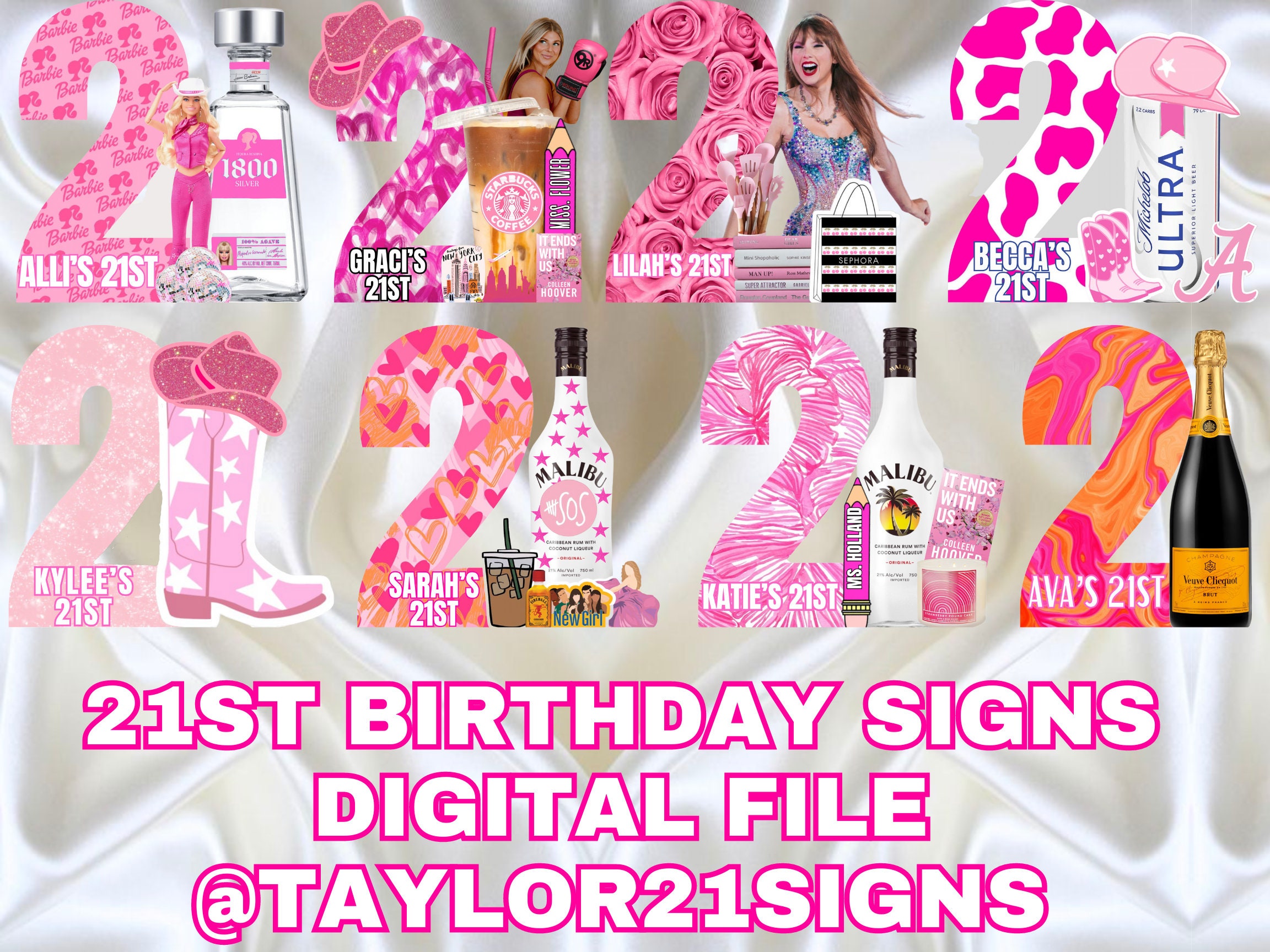 Customized 21st Birthday Sign DIGITAL FILE ONLY - Etsy Denmark