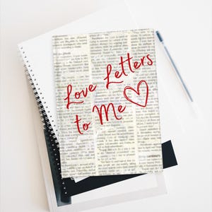 Diario vintage "Cartas de amor para mí": cuaderno de tapa dura con un toque romántico de amor propio, diario de estética retro, regalo para escritores.