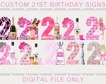 Signo de cumpleaños número 21 personalizado: SOLO ARCHIVO DIGITAL