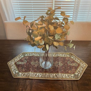 Handmade Tablecloth Runner Termeh Narrow Tapestry Silk Sateen Runner and Sidetables Lodge Otomi Wedding Tableware Taos Paisley Design Gift