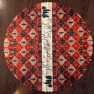 Persian Handmade Calligraphy Poem Table Runner, Velvet Farsi Narrow Tapestry, Lodge Otomi Wedding Tableware Persian Nowruz Christmas Gift